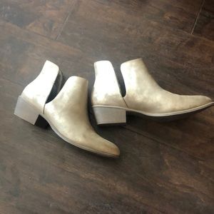 Gold ankle booties